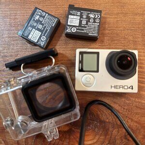 GoPro HERO4 Silver with Clear Waterproof Housing and 3 batteries